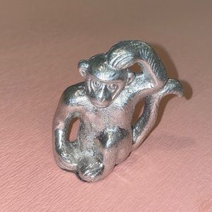 Silver-tone Pottery Barn monkey place card holders